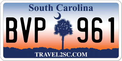 SC license plate BVP961