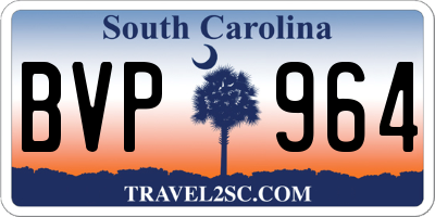 SC license plate BVP964