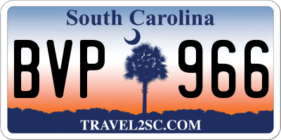 SC license plate BVP966