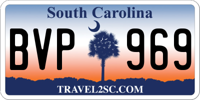 SC license plate BVP969