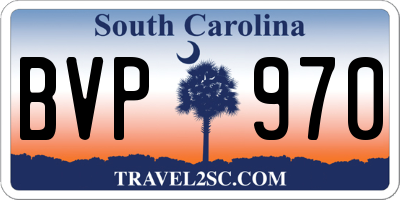 SC license plate BVP970