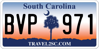 SC license plate BVP971