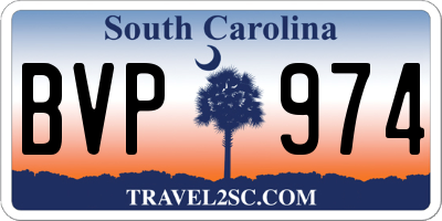 SC license plate BVP974