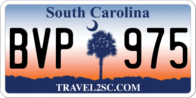 SC license plate BVP975