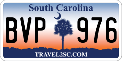 SC license plate BVP976