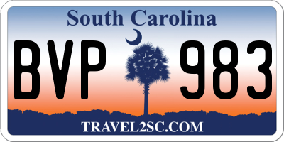 SC license plate BVP983