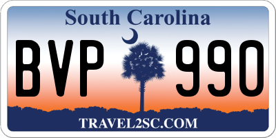 SC license plate BVP990