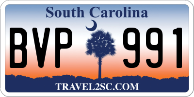 SC license plate BVP991