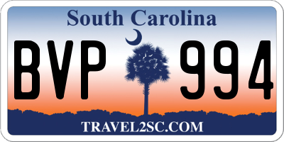 SC license plate BVP994