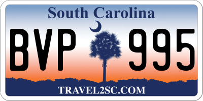 SC license plate BVP995