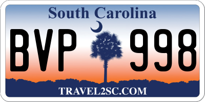 SC license plate BVP998