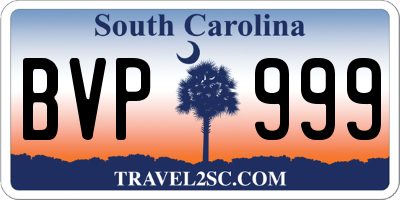 SC license plate BVP999