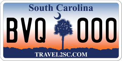 SC license plate BVQ000