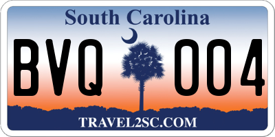 SC license plate BVQ004