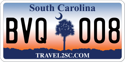 SC license plate BVQ008