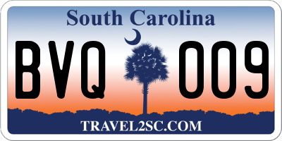 SC license plate BVQ009