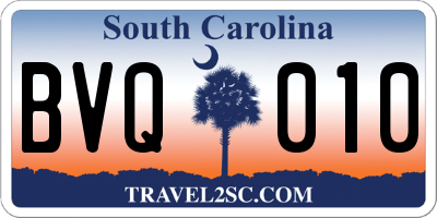 SC license plate BVQ010