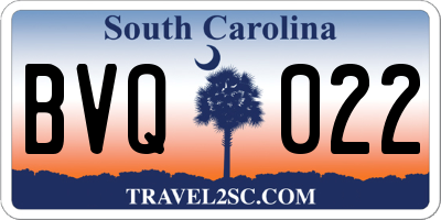 SC license plate BVQ022