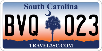 SC license plate BVQ023
