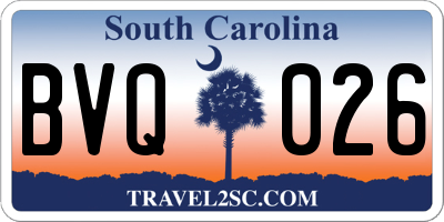 SC license plate BVQ026