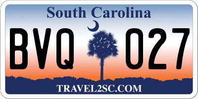 SC license plate BVQ027