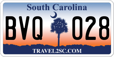 SC license plate BVQ028