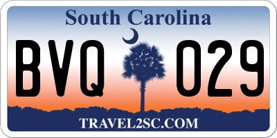 SC license plate BVQ029