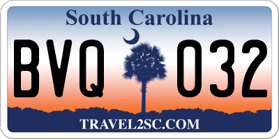SC license plate BVQ032