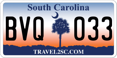 SC license plate BVQ033