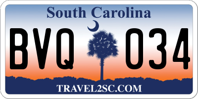 SC license plate BVQ034