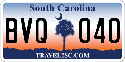 SC license plate BVQ040