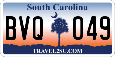 SC license plate BVQ049