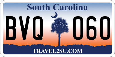 SC license plate BVQ060