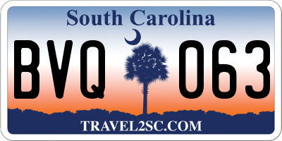 SC license plate BVQ063