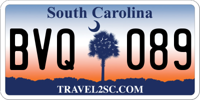 SC license plate BVQ089