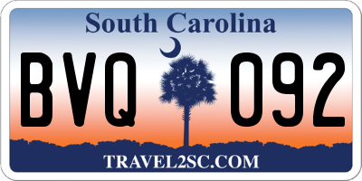 SC license plate BVQ092