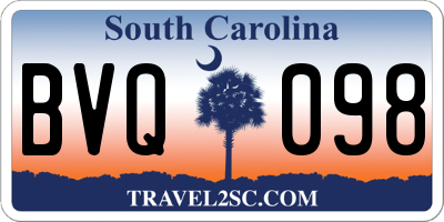 SC license plate BVQ098