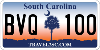 SC license plate BVQ100