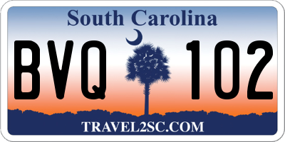 SC license plate BVQ102
