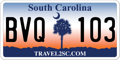 SC license plate BVQ103