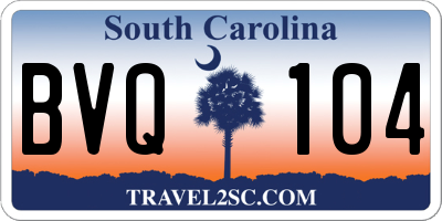 SC license plate BVQ104