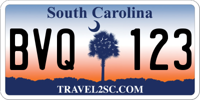 SC license plate BVQ123