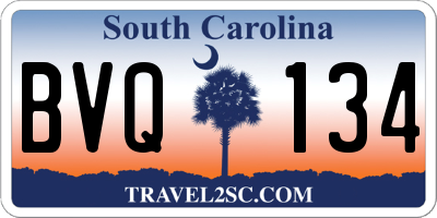 SC license plate BVQ134