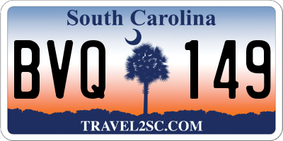 SC license plate BVQ149