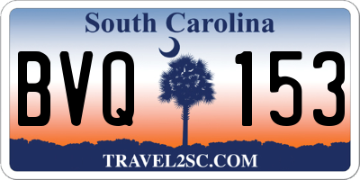 SC license plate BVQ153