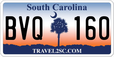 SC license plate BVQ160