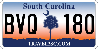 SC license plate BVQ180
