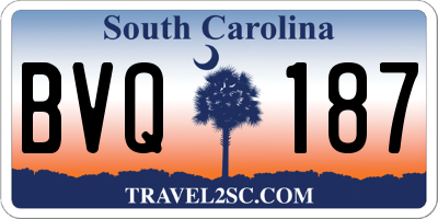 SC license plate BVQ187