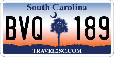 SC license plate BVQ189