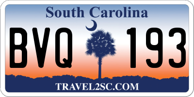 SC license plate BVQ193